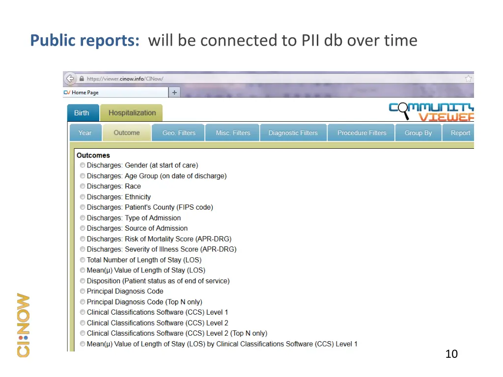 public reports will be connected to pii db over