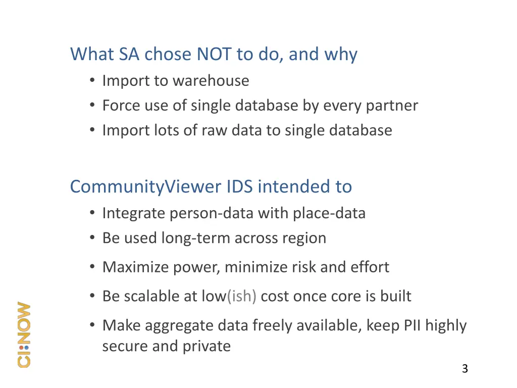 what sa chose not to do and why import