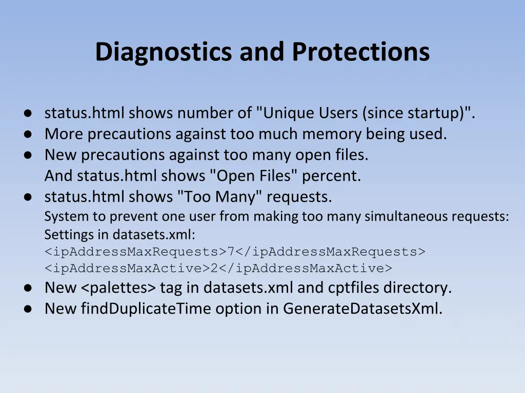 diagnostics and protections
