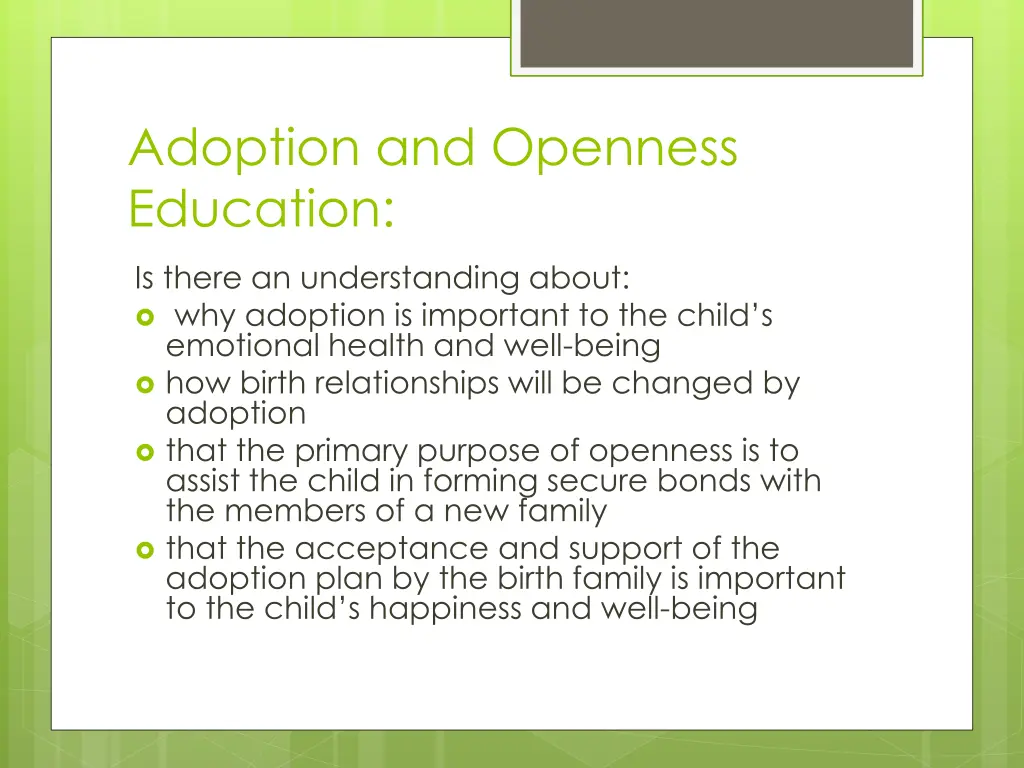 adoption and openness education