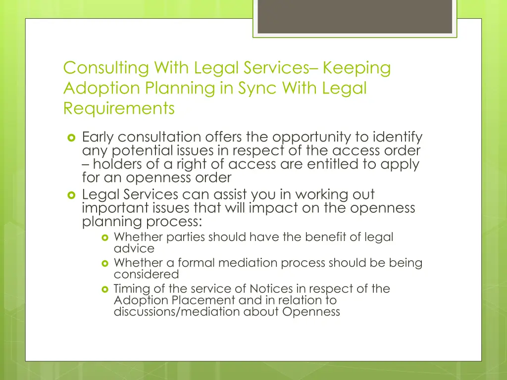 consulting with legal services keeping adoption