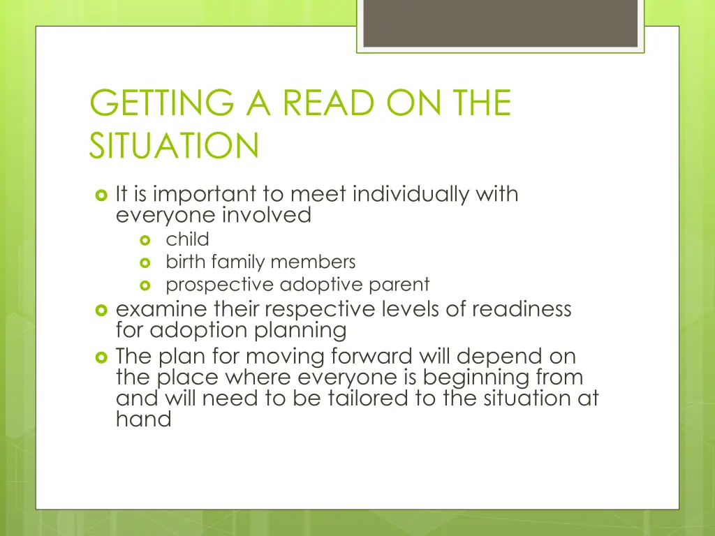 getting a read on the situation