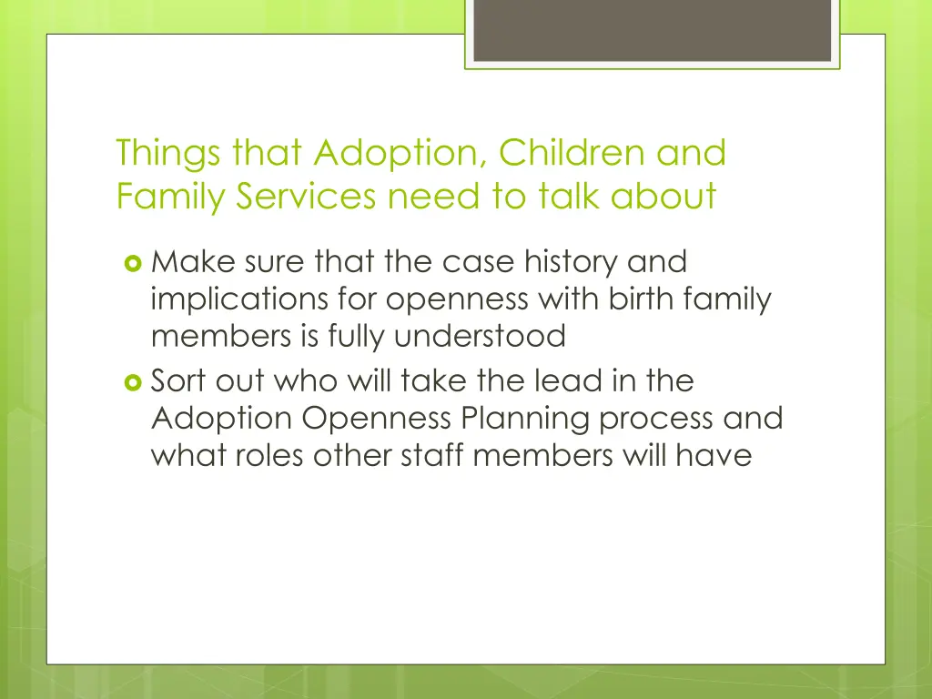 things that adoption children and family services