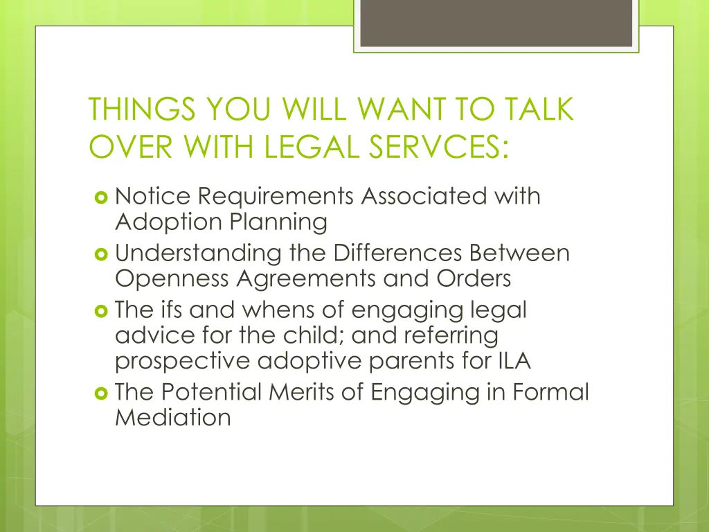 things you will want to talk over with legal