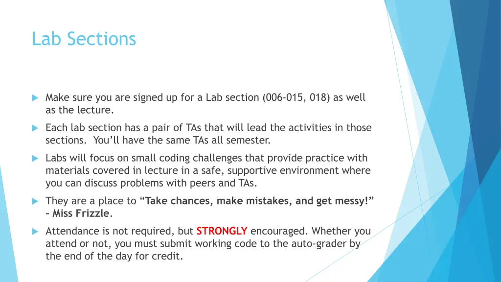 lab sections
