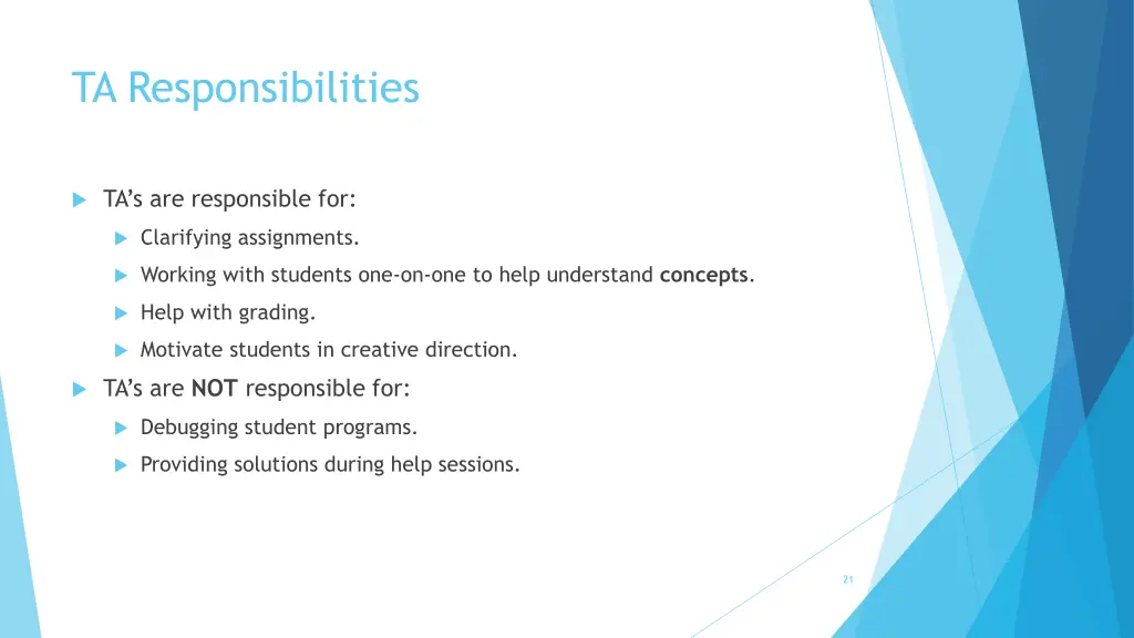 ta responsibilities