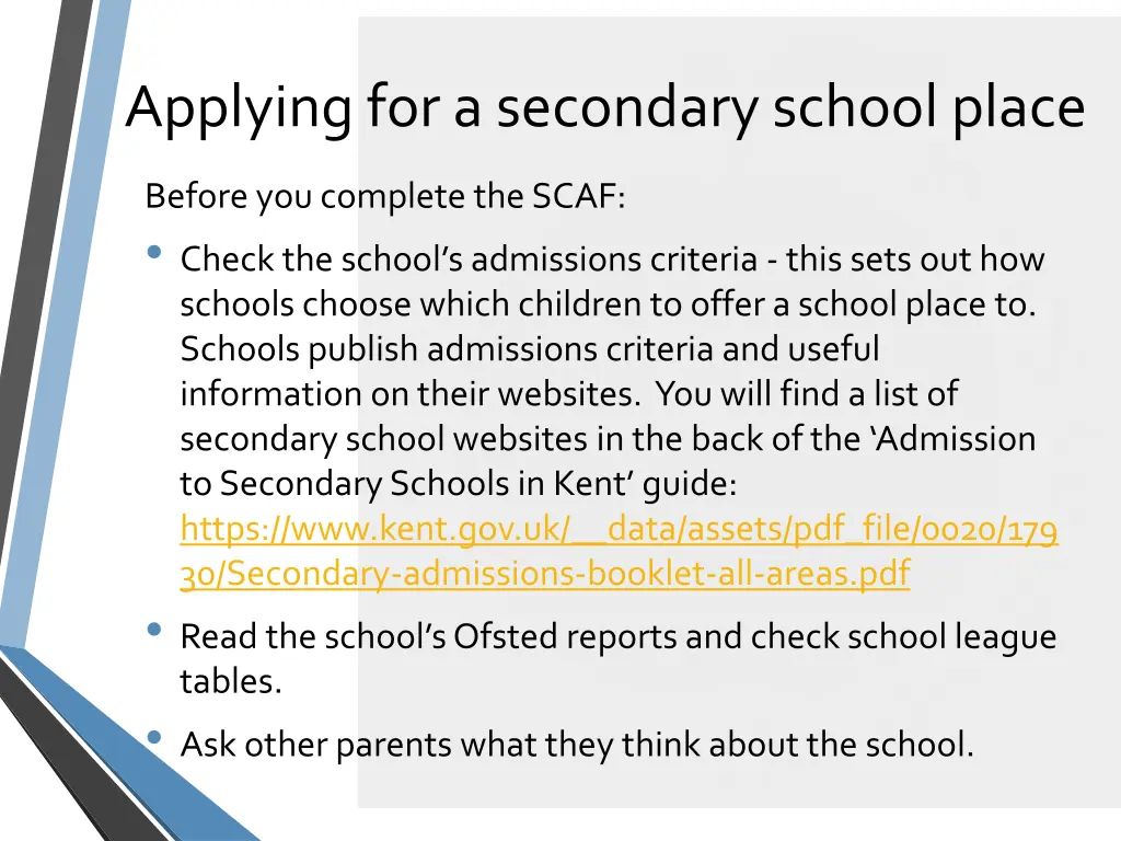 applying for a secondary school place 1