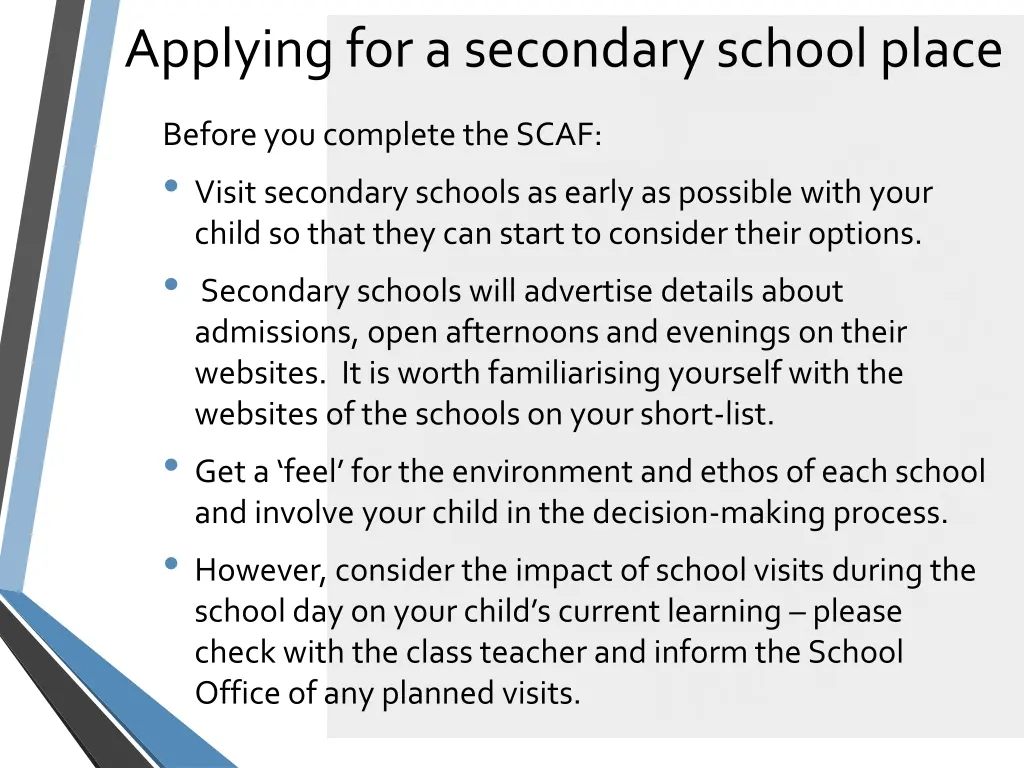 applying for a secondary school place 2