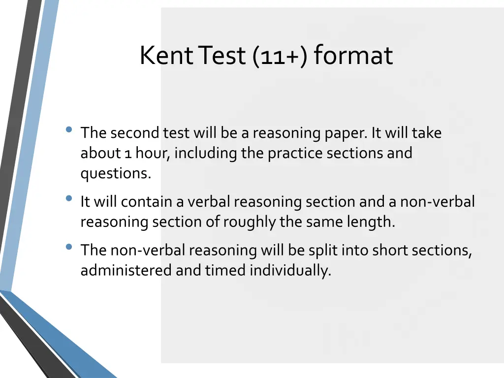 kent test 11 format 3