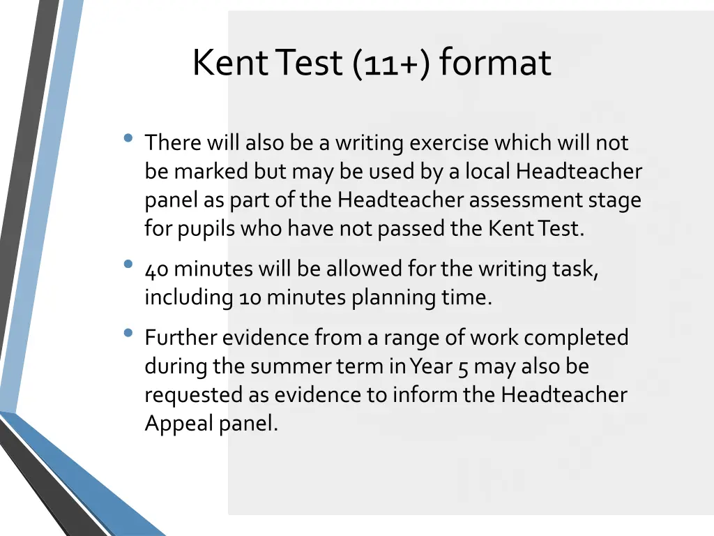 kent test 11 format 4