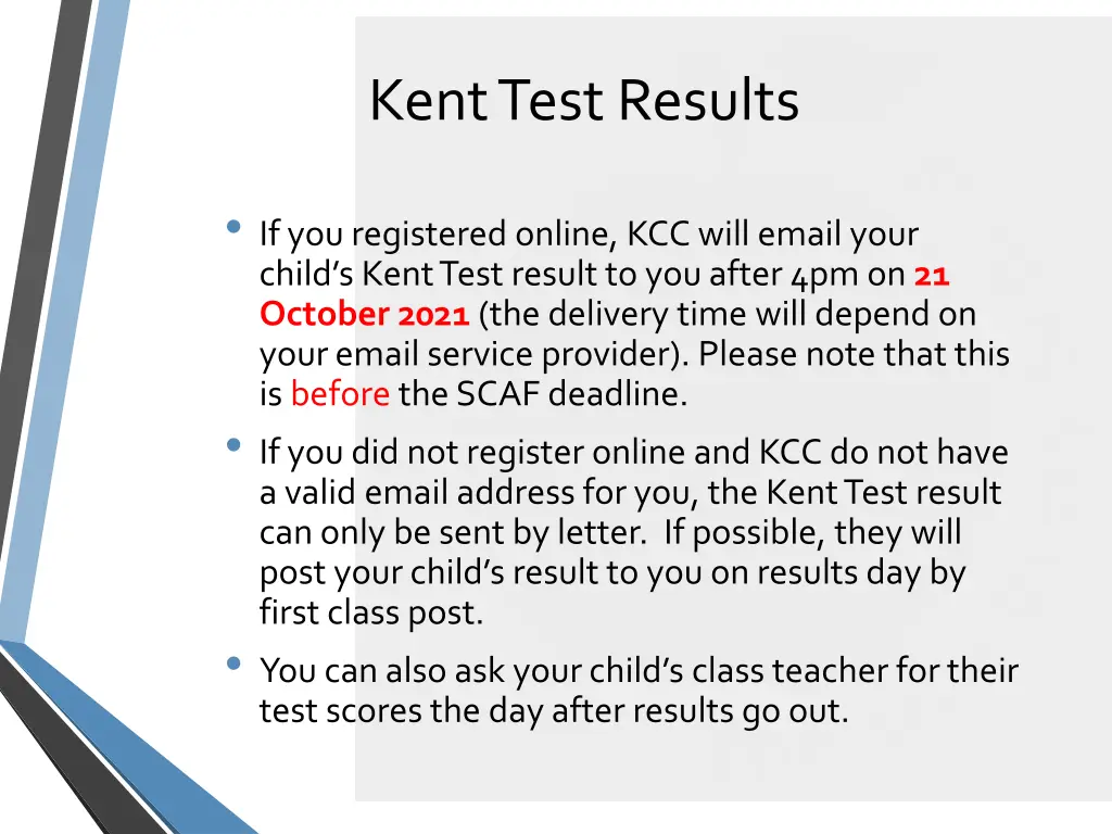 kent test results