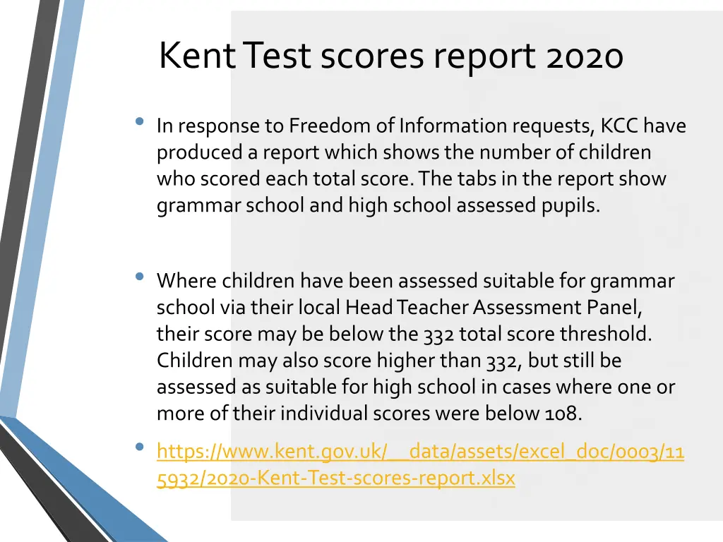 kent test scores report 2020