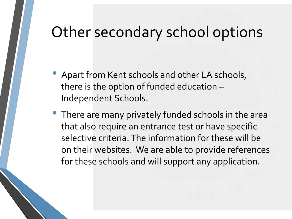 other secondary school options