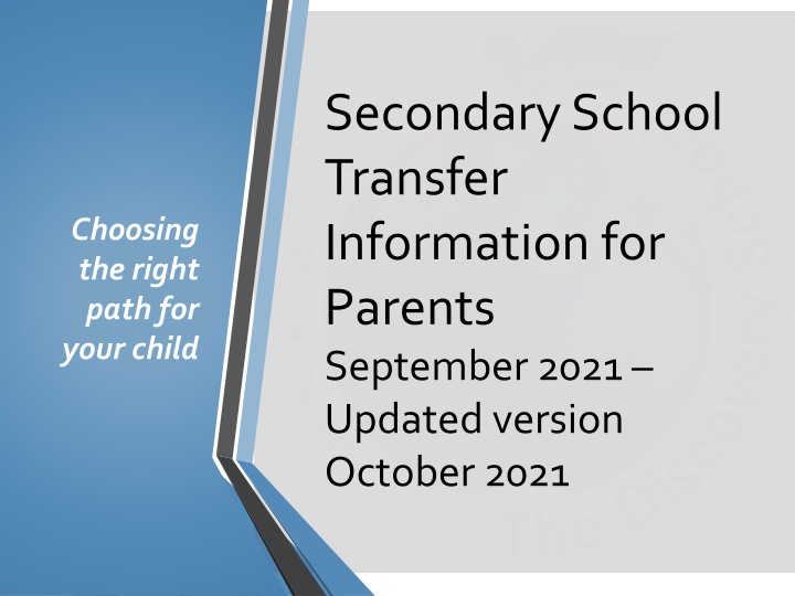 secondary school transfer information for parents