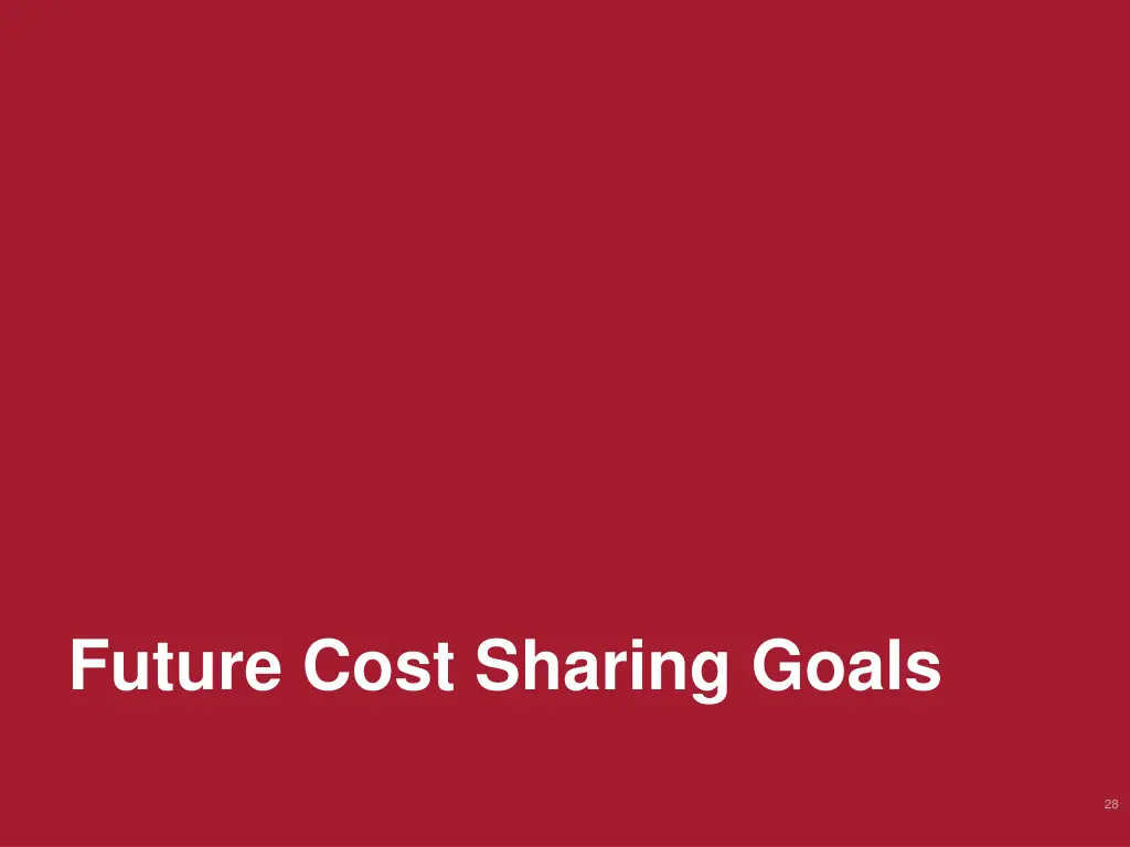 future cost sharing goals