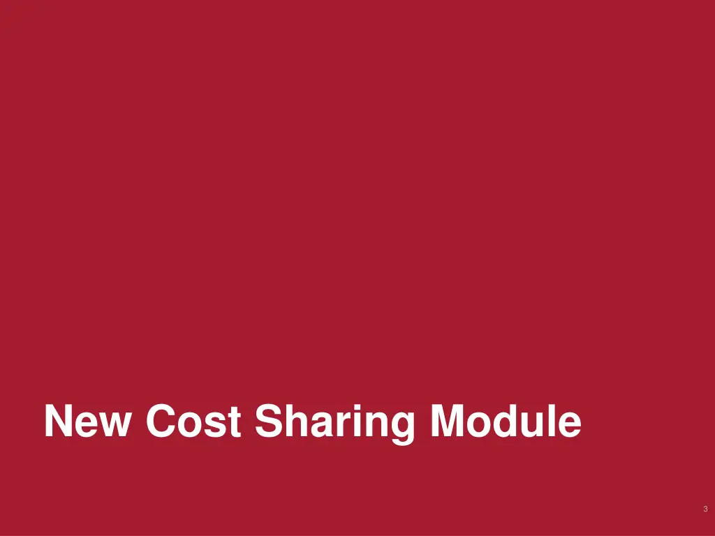 new cost sharing module