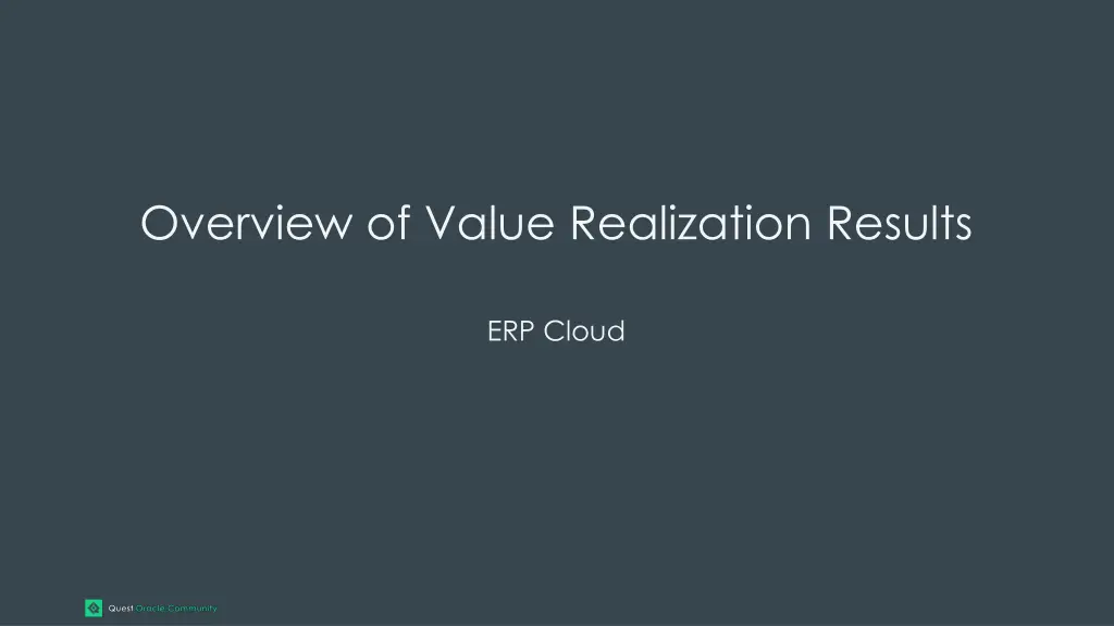 overview of value realization results 1