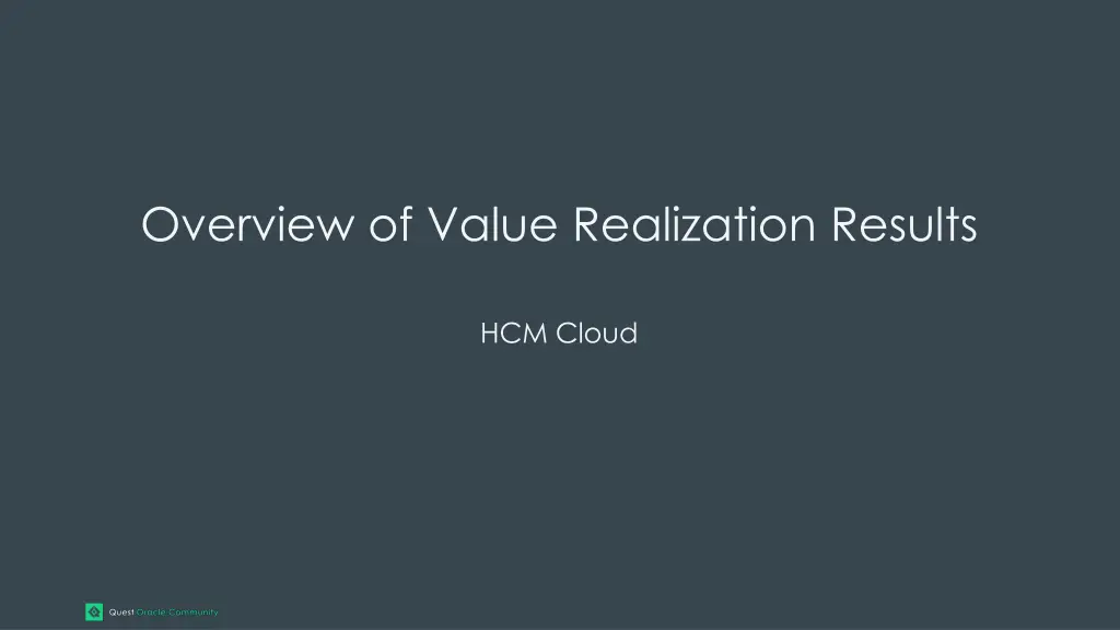 overview of value realization results 2