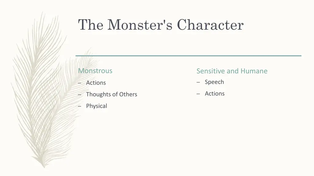 the monster s character