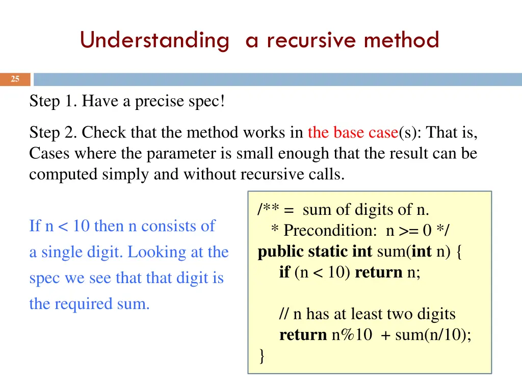 understanding a recursive method