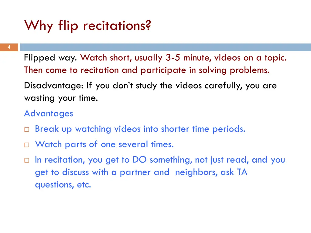 why flip recitations 1