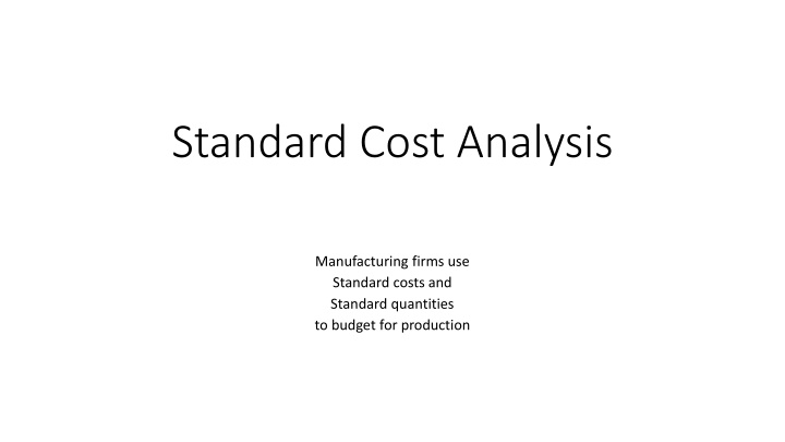 standard cost analysis
