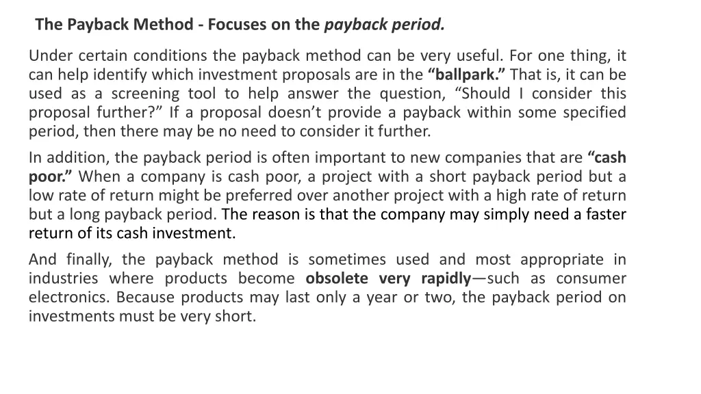 the payback method focuses on the payback period 2