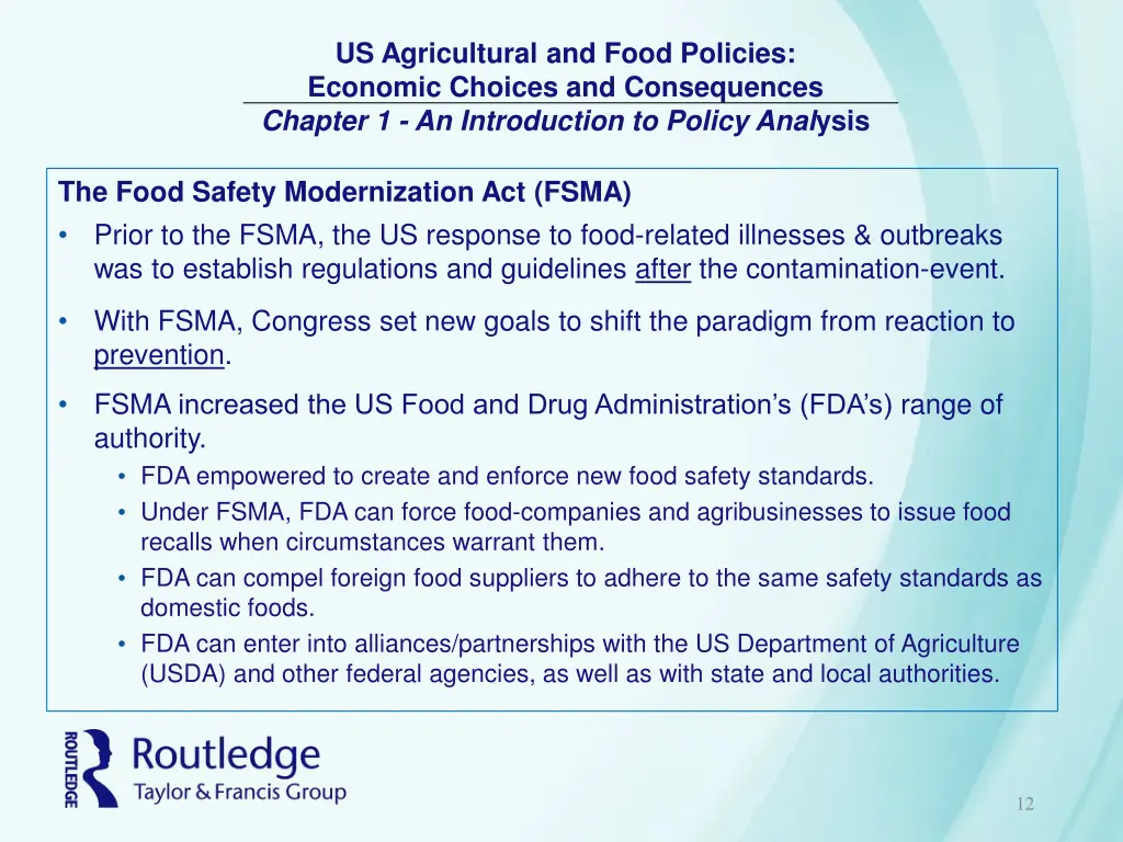 us agricultural and food policies economic 11