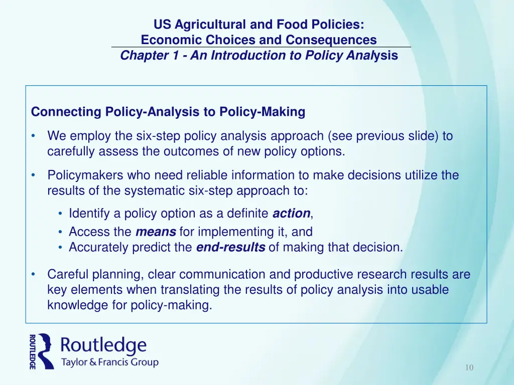 us agricultural and food policies economic 9