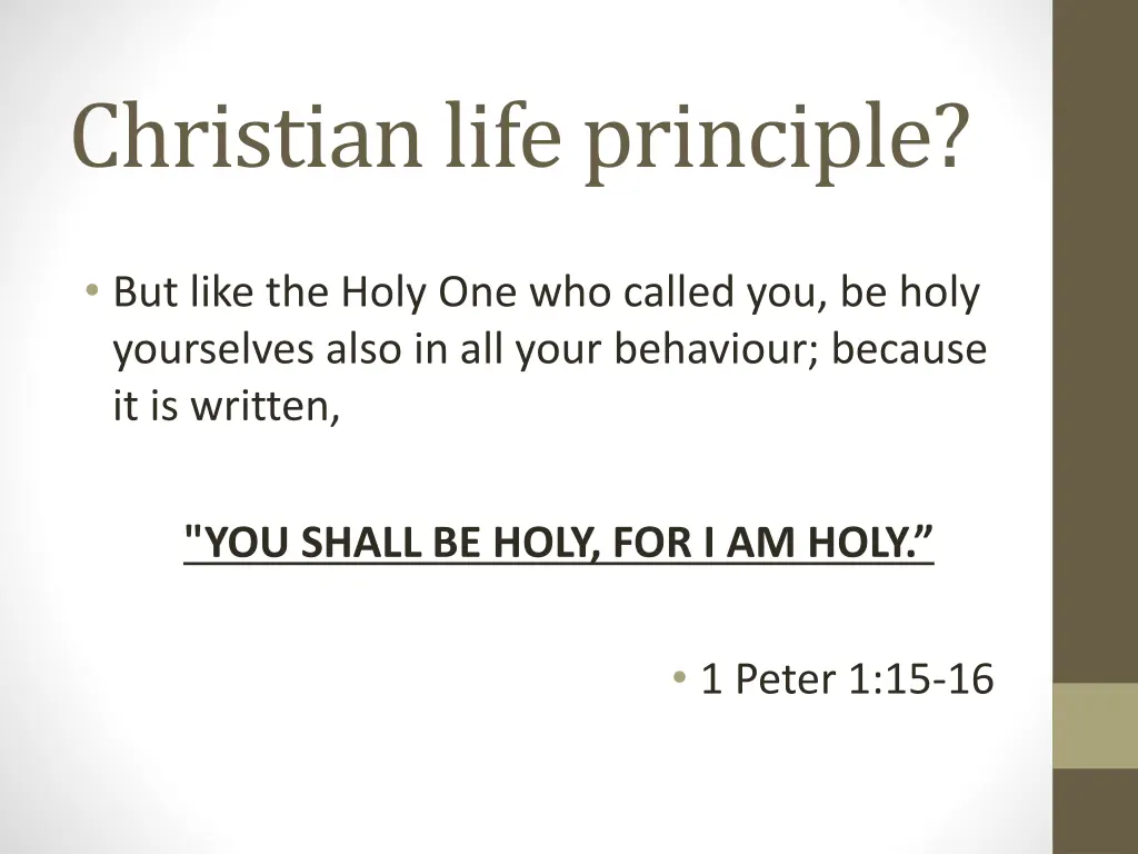 christian life principle
