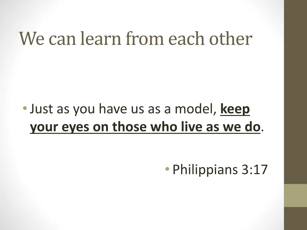 we can learn from each other