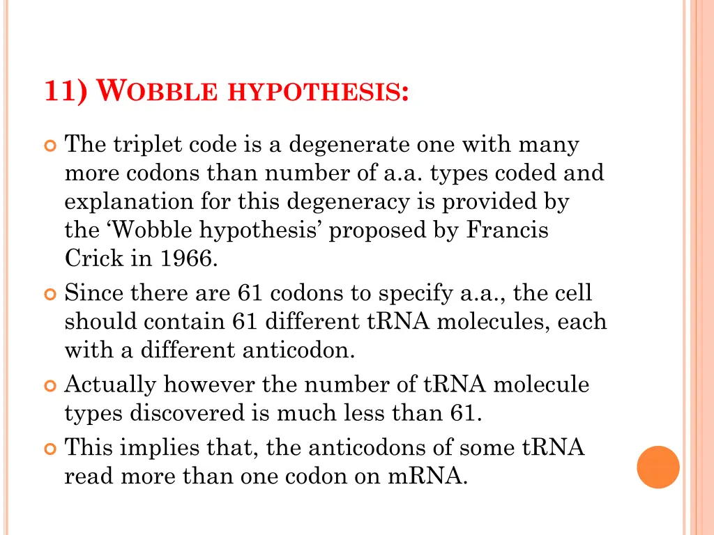 11 w obble hypothesis