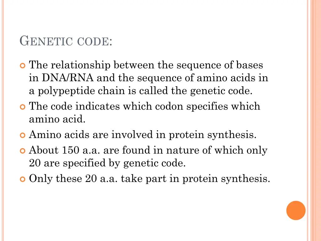 g enetic code