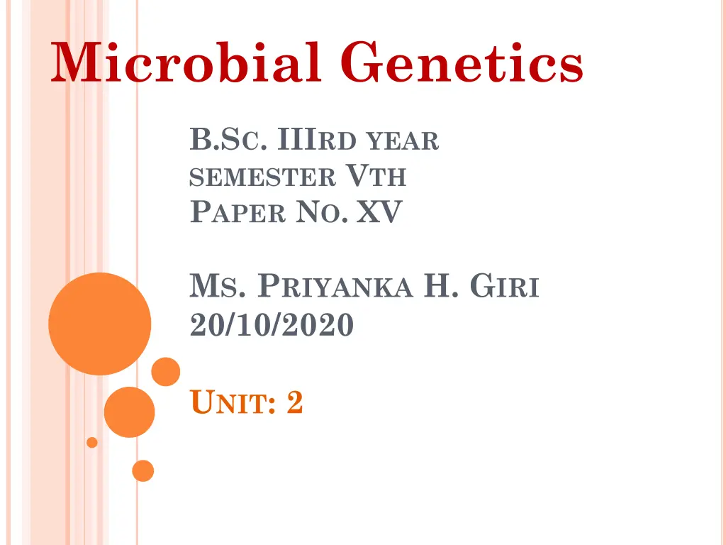microbial genetics