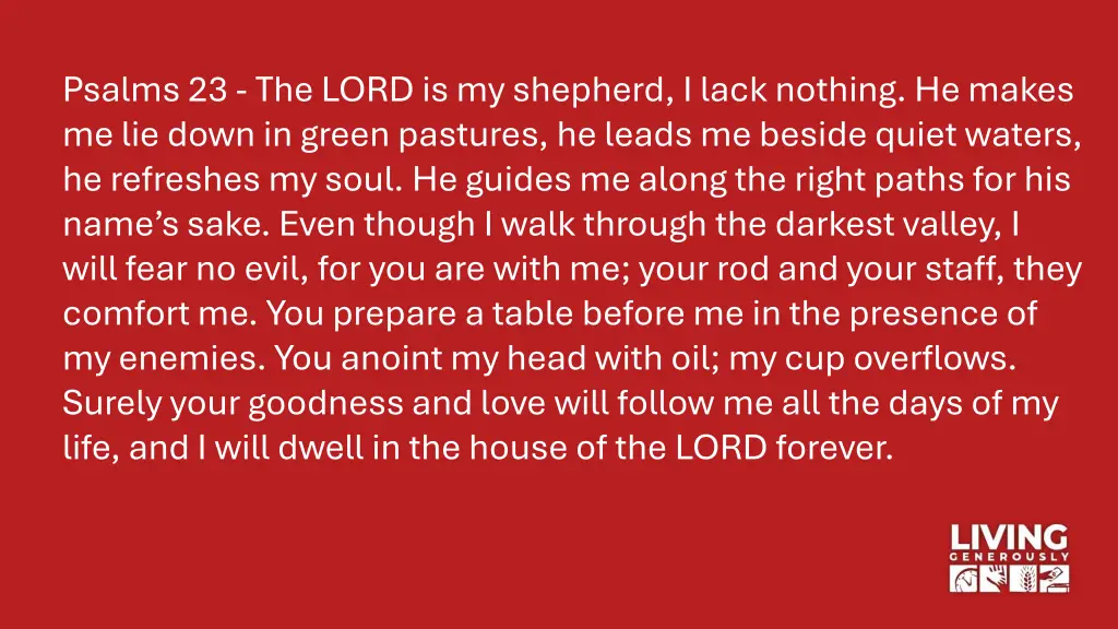 psalms 23 the lord is my shepherd i lack nothing