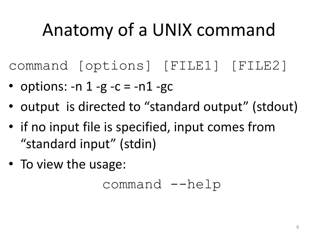 anatomy of a unix command
