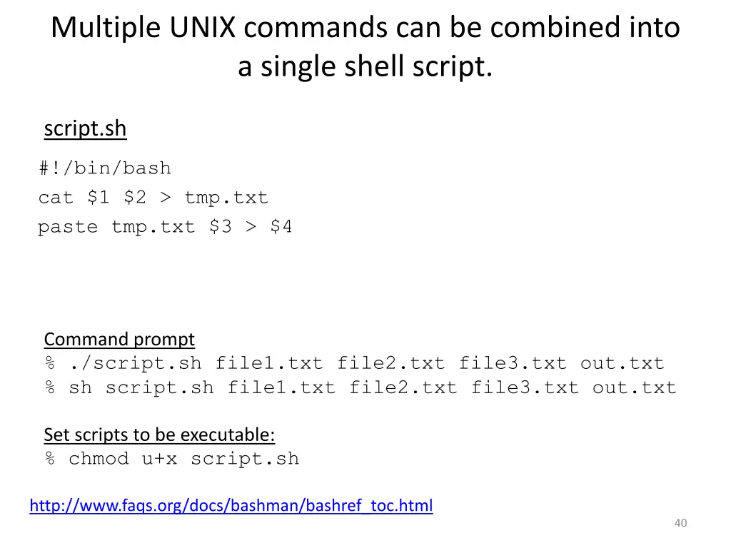 multiple unix commands can be combined into