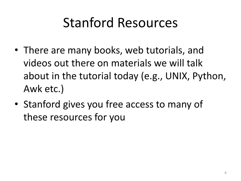 stanford resources