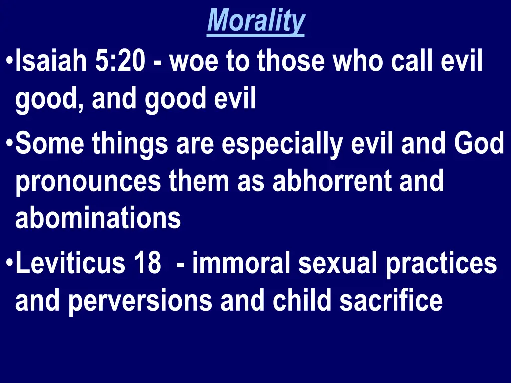 morality