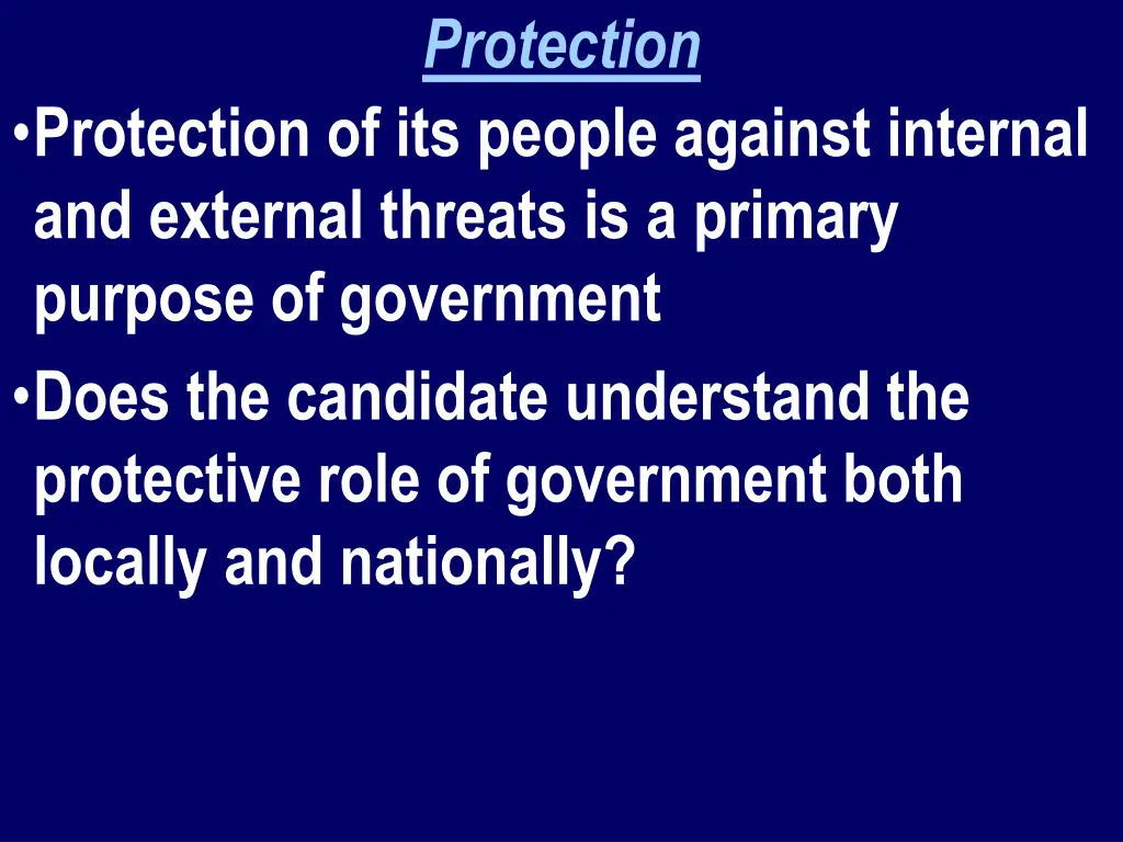 protection