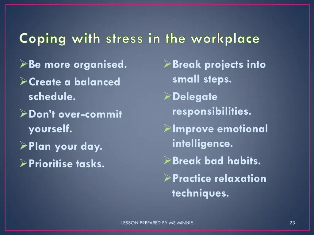 coping with stress in the workplace