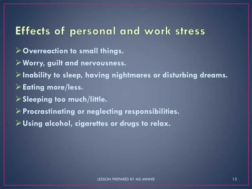 effects of personal and work stress 1