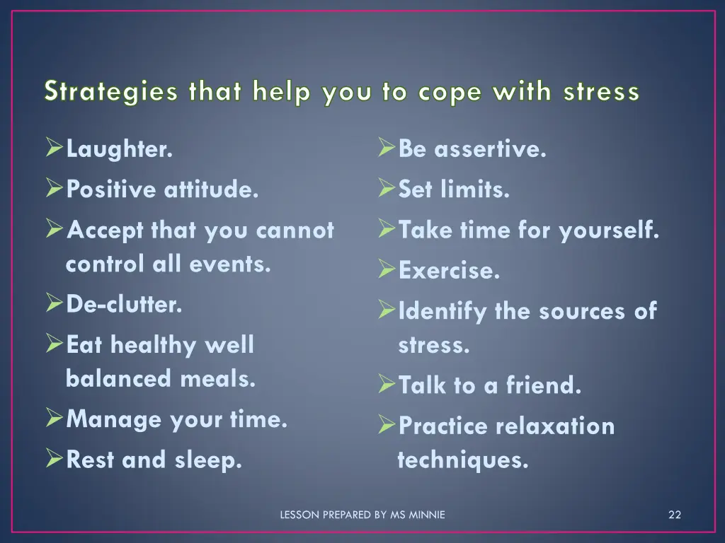strategies that help you to cope with stress