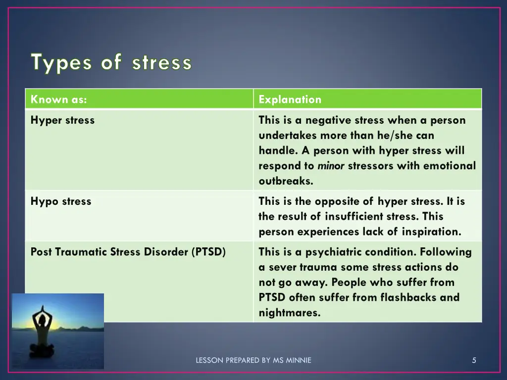 types of stress 1