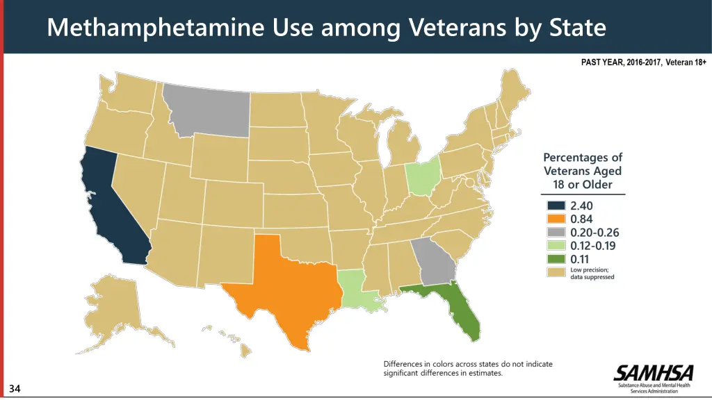 methamphetamine use among veterans by state