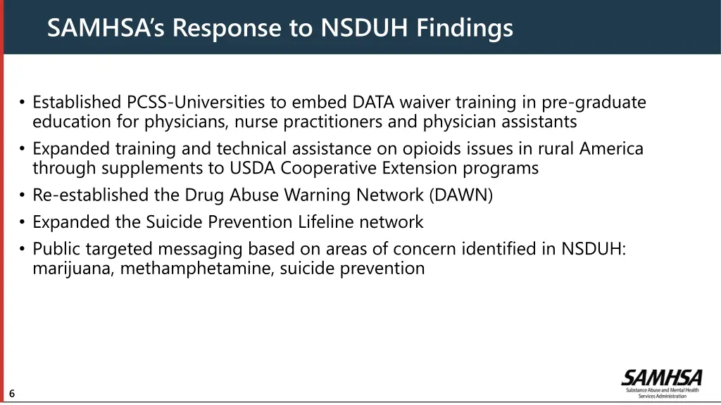 samhsa s response to nsduh findings
