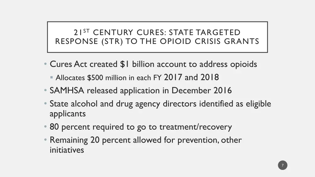 21 st century cures state targeted response