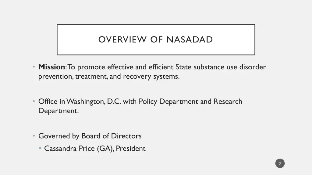 overview of nasadad