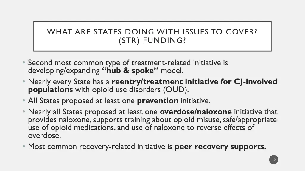 what are states doing with issues to cover