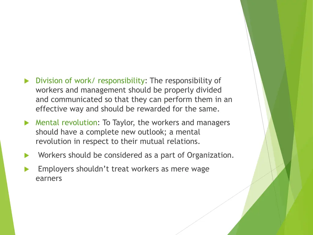 division of work responsibility